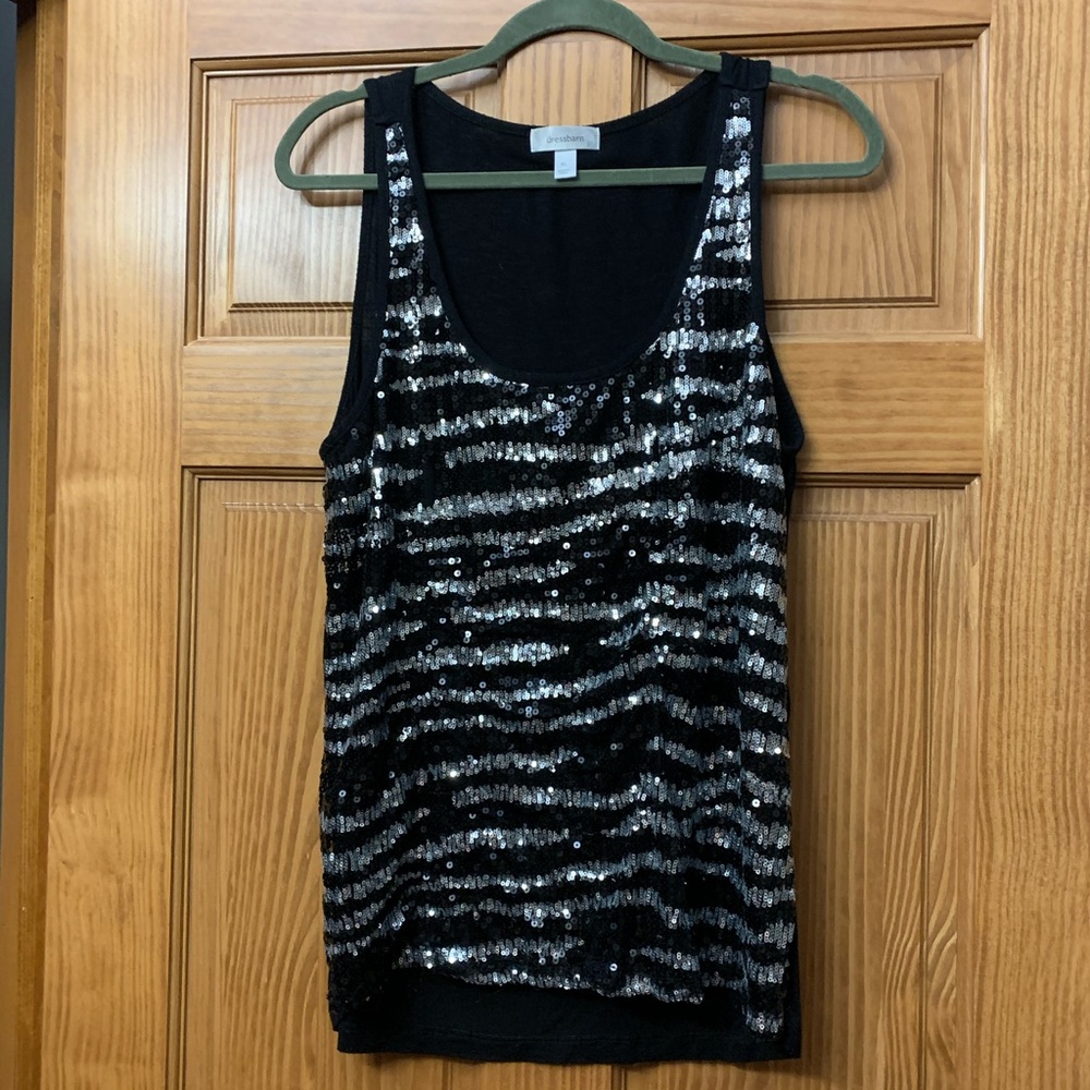 Zebra sequin tank